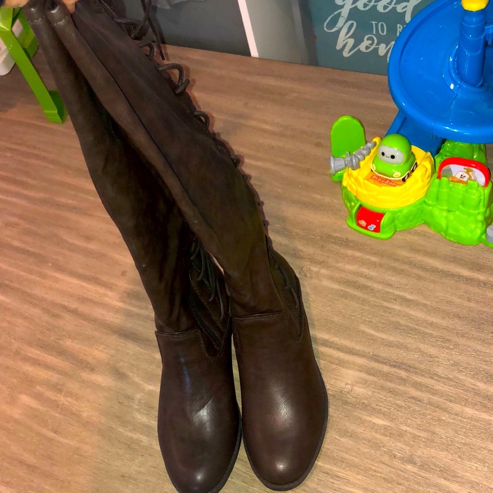 Brown Lace Up Boots